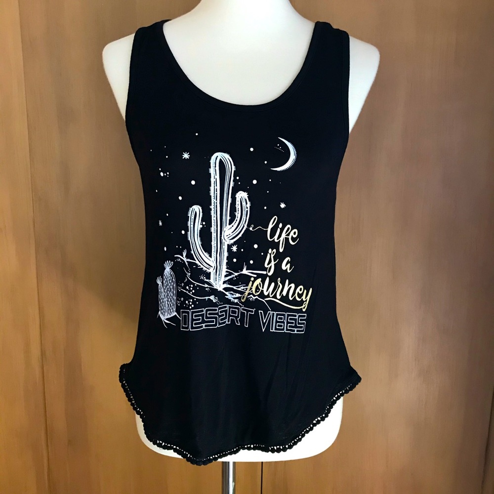 Life Is A Journey desert cactus tank tee medium